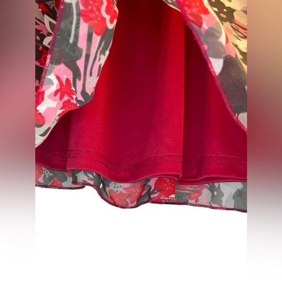 Women’s Floral Skirt Pink Red Size L - Picture 2 of 14